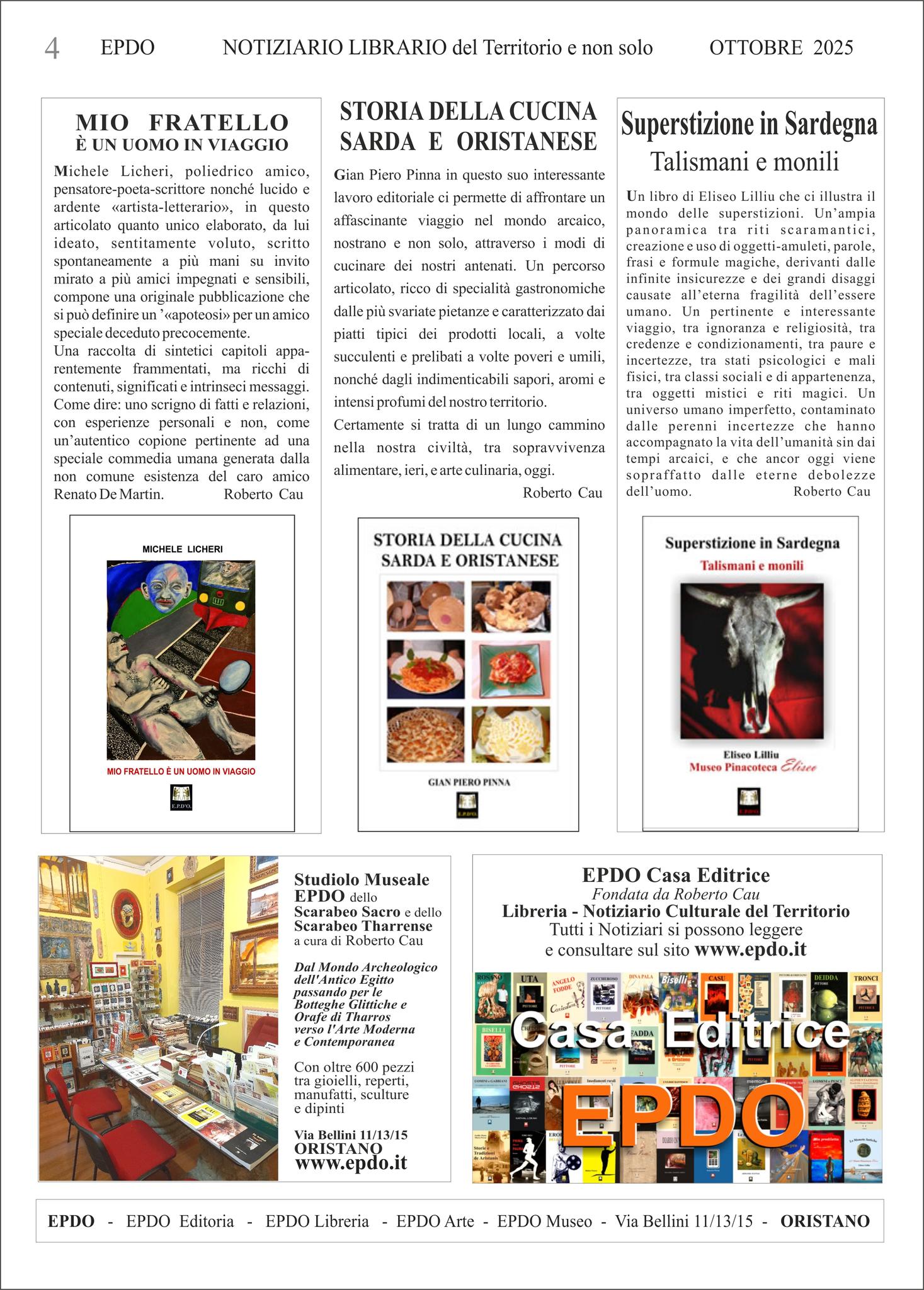 Notiziario Culturale EPDO Oristano